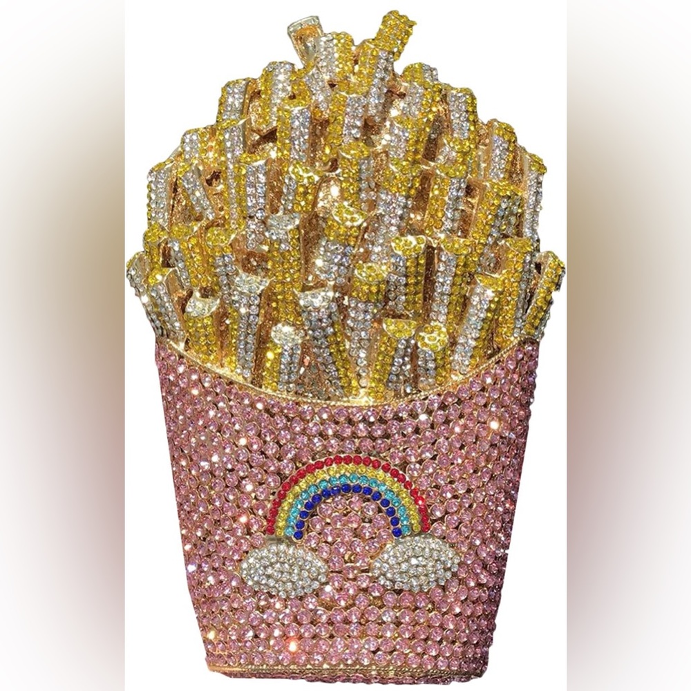 Blingy rhinestone french fry purse